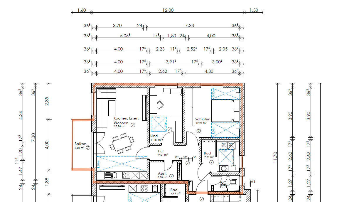 Grundriss Wohnung Nr. 7