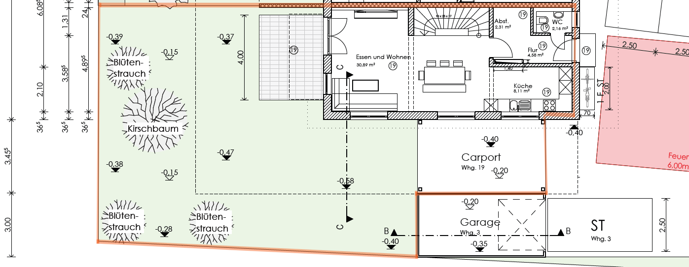 Grundriss Wohnung Nr. 19 - Erdgeschoss