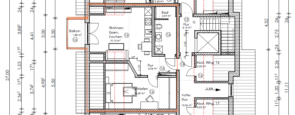 Grundriss Wohnung Nr. 16