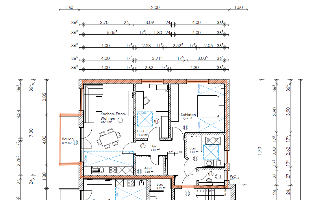 Grundriss Wohnung Nr. 11