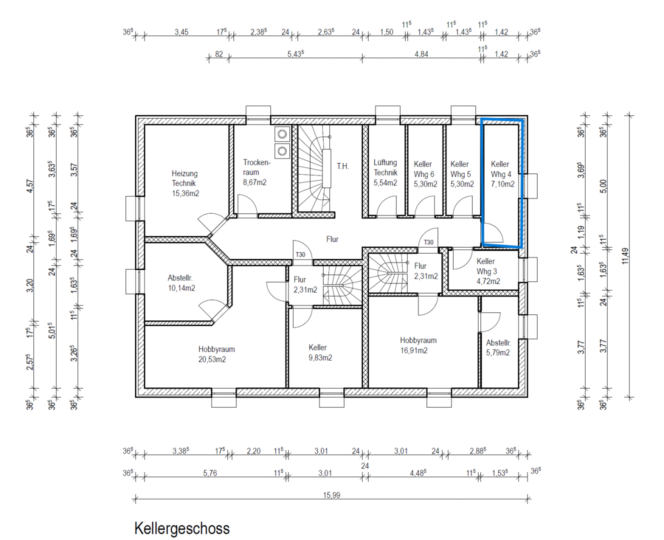 Grundriss Kellergeschoss Whg. 4