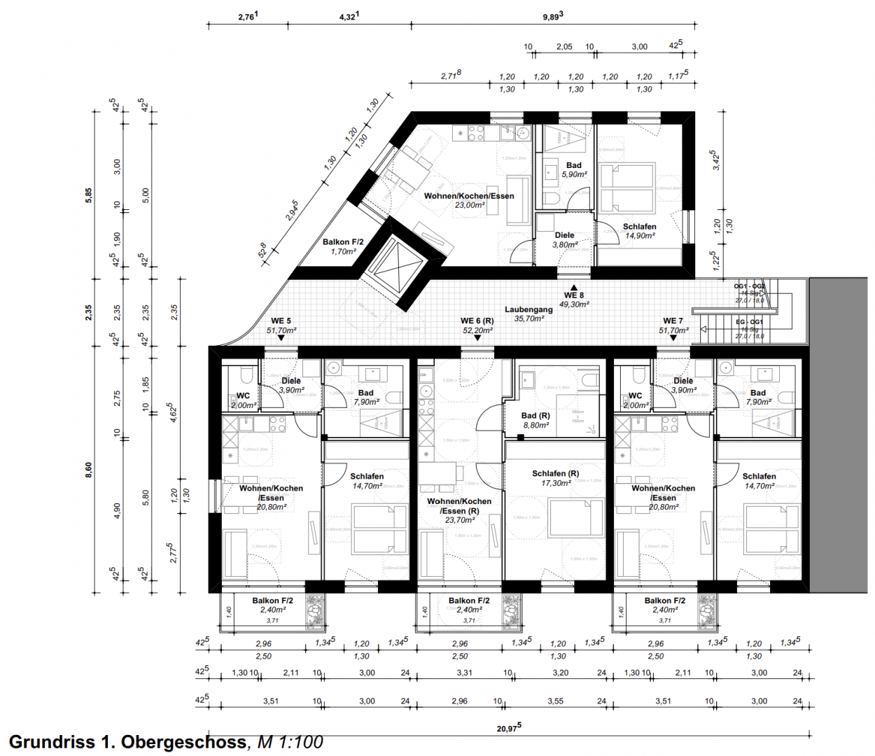 Grundriss 1. Obergeschoss gesamt