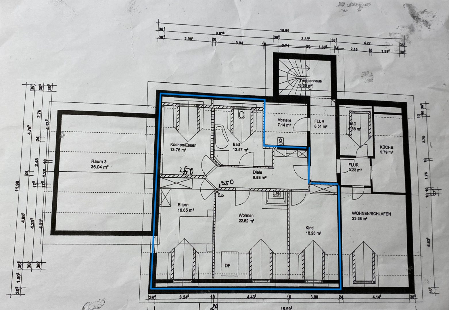 3-Zi DG Eichenried, Grundriss