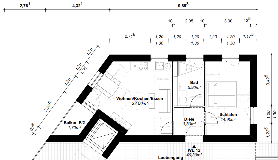 Grundriss WE 12